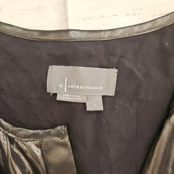 Anthropologie Somerset Maxi Dress Shine Edition Metallic Tiered Holiday Large - Picture 3 of 9